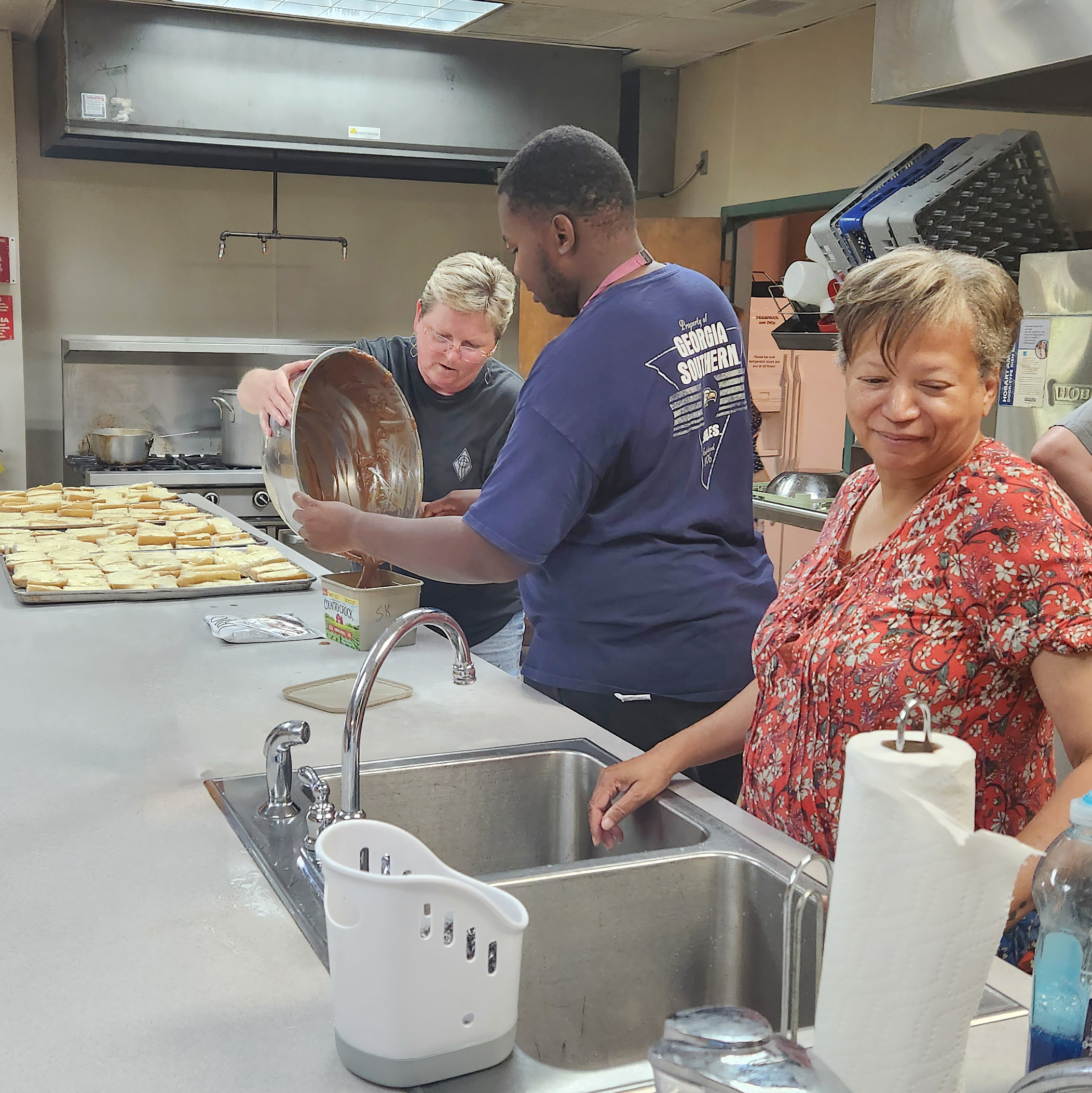 Volunteers at the soup kitchen